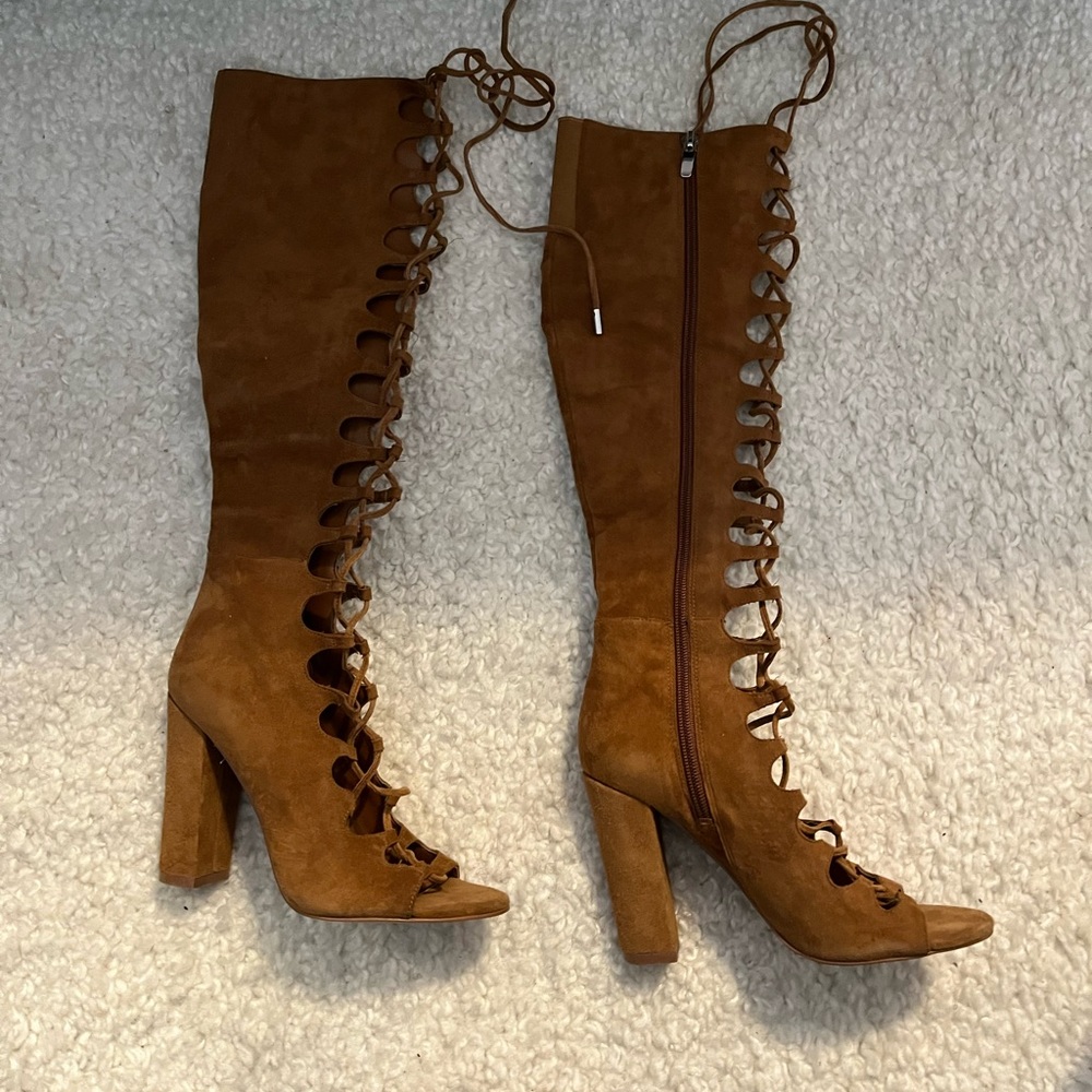 Kendall + Kylie tall lace up Boots Size 6.5